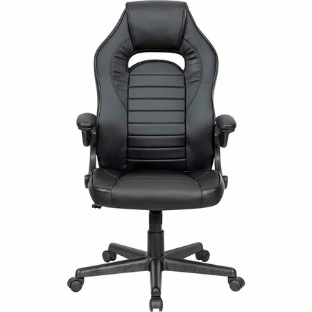 Global Industrial Racing/Gaming Chair, Mid Back, Synthetic Leather, Black 695854BK